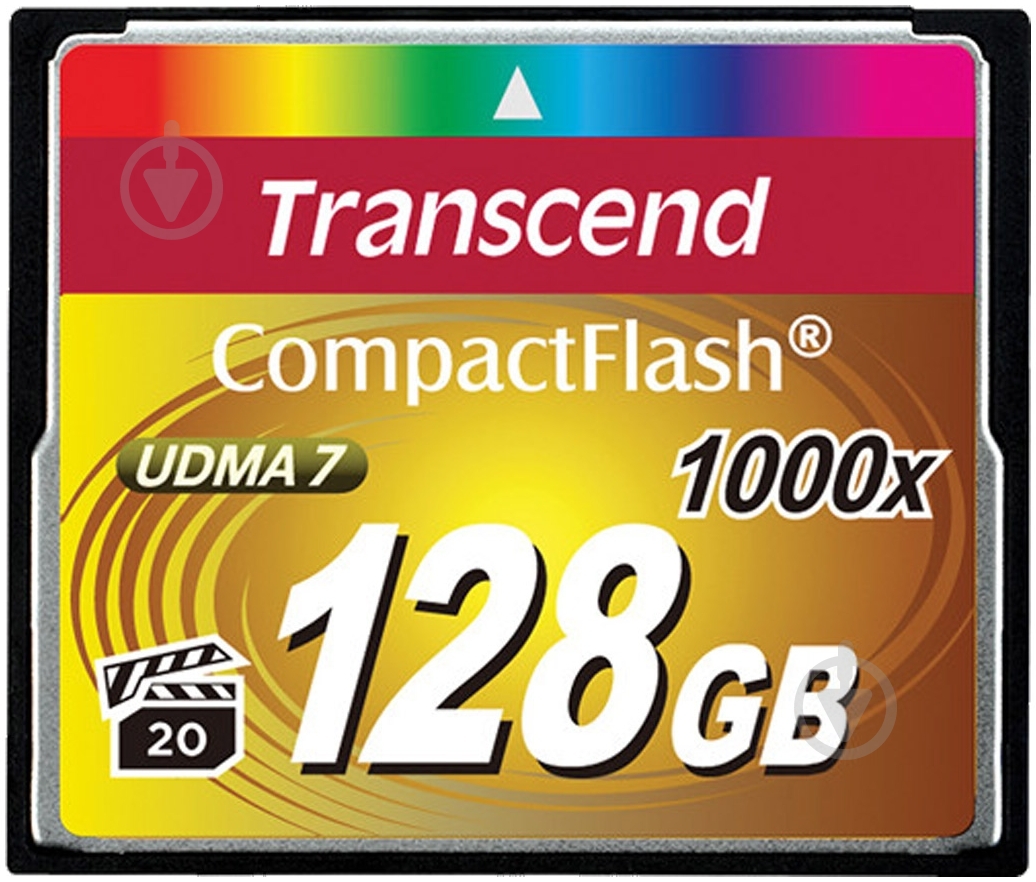 Карта памяти Transcend CF 128GB (TS128GCF1000) - фото 1