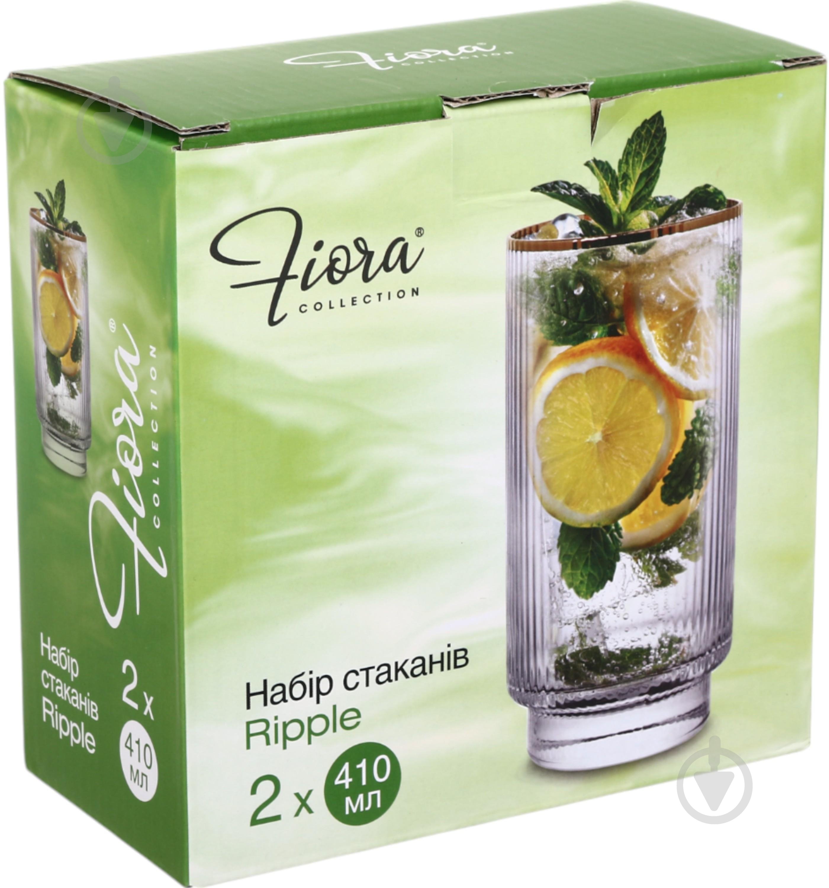 Набір склянок високих Fiora Ripple скло 410 мл 2 шт. - фото 3 Набір склянок високих Fiora Ripple скло 410 мл 2 шт. - фото 3
