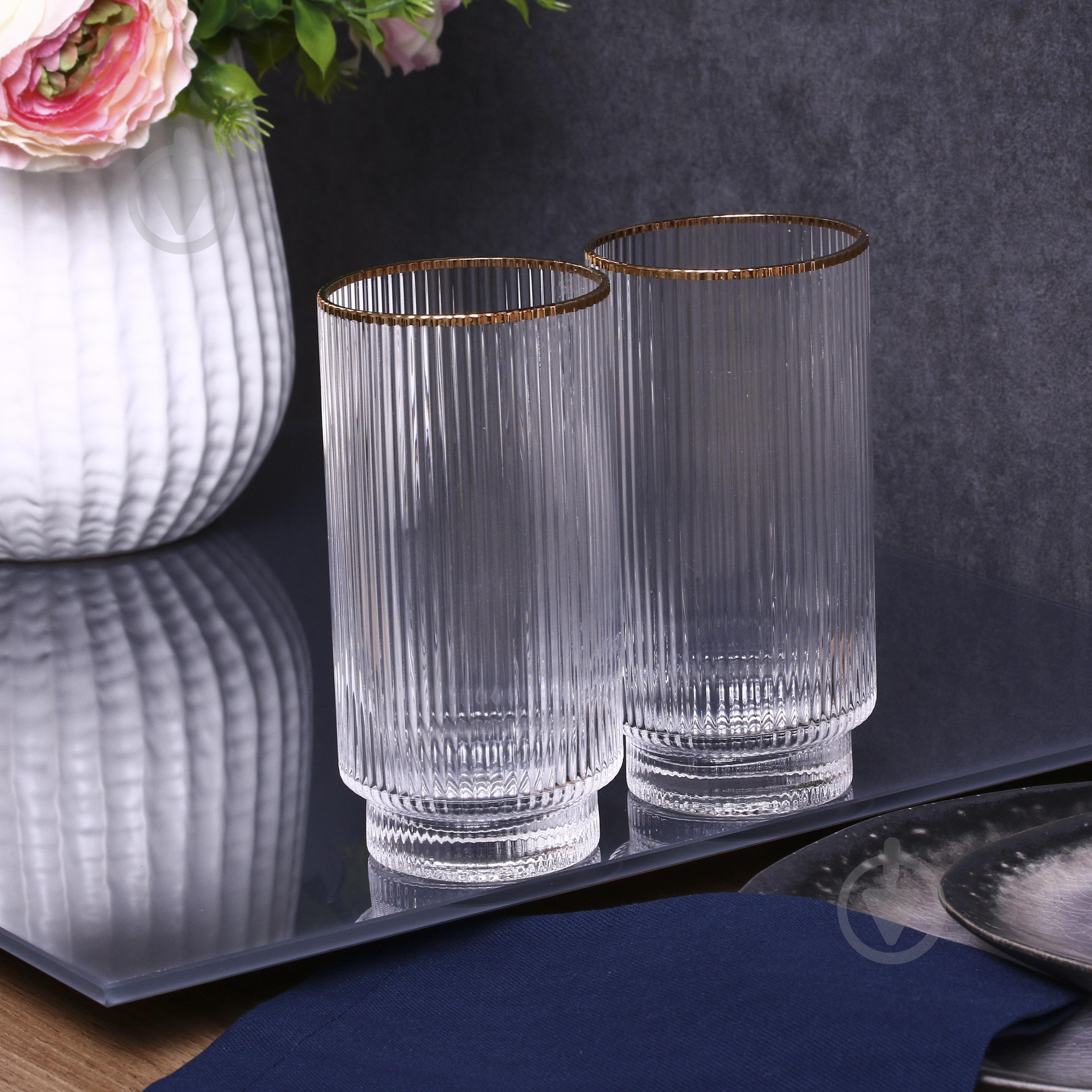 Набір склянок високих Fiora Ripple скло 410 мл 2 шт. - фото 8 Набір склянок високих Fiora Ripple скло 410 мл 2 шт. - фото 8