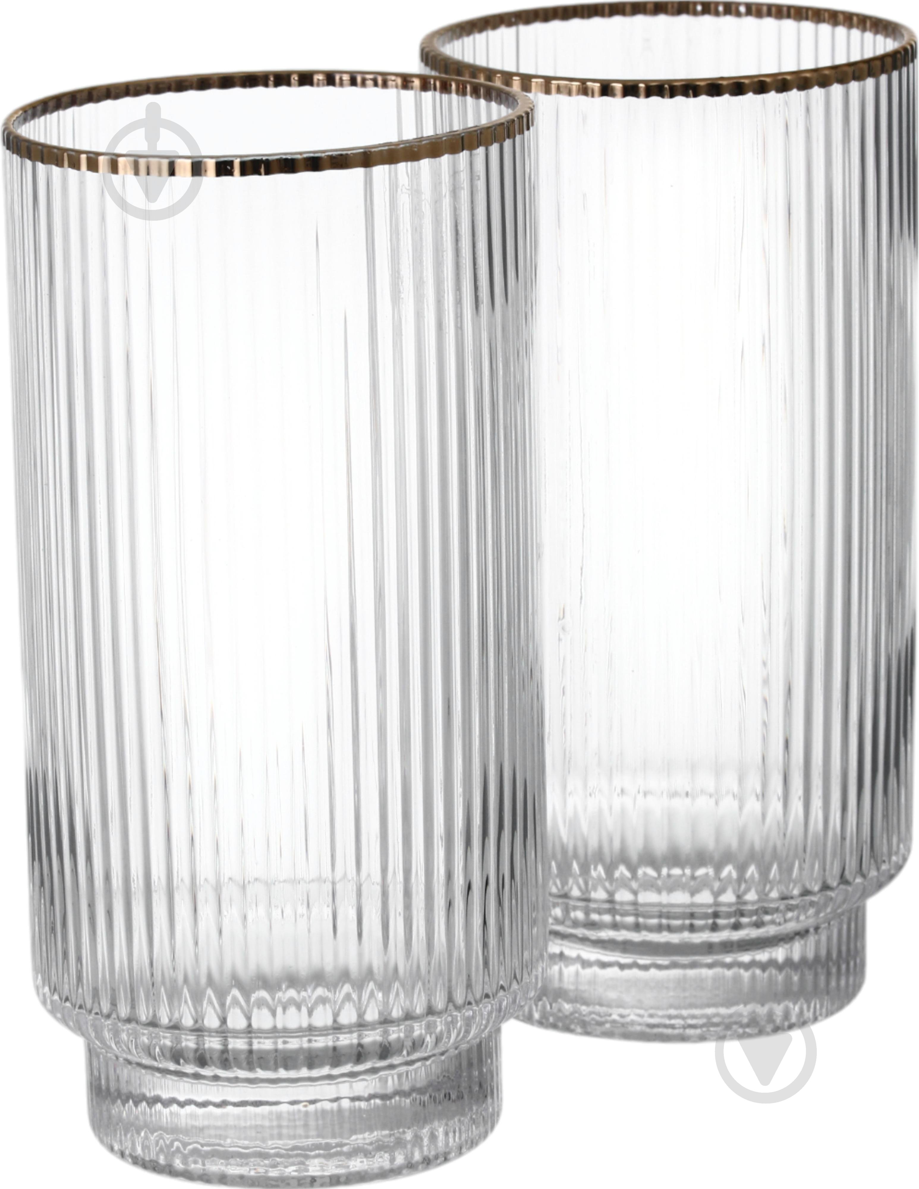 Набір склянок високих Fiora Ripple скло 410 мл 2 шт. - фото 2 Набір склянок високих Fiora Ripple скло 410 мл 2 шт. - фото 2