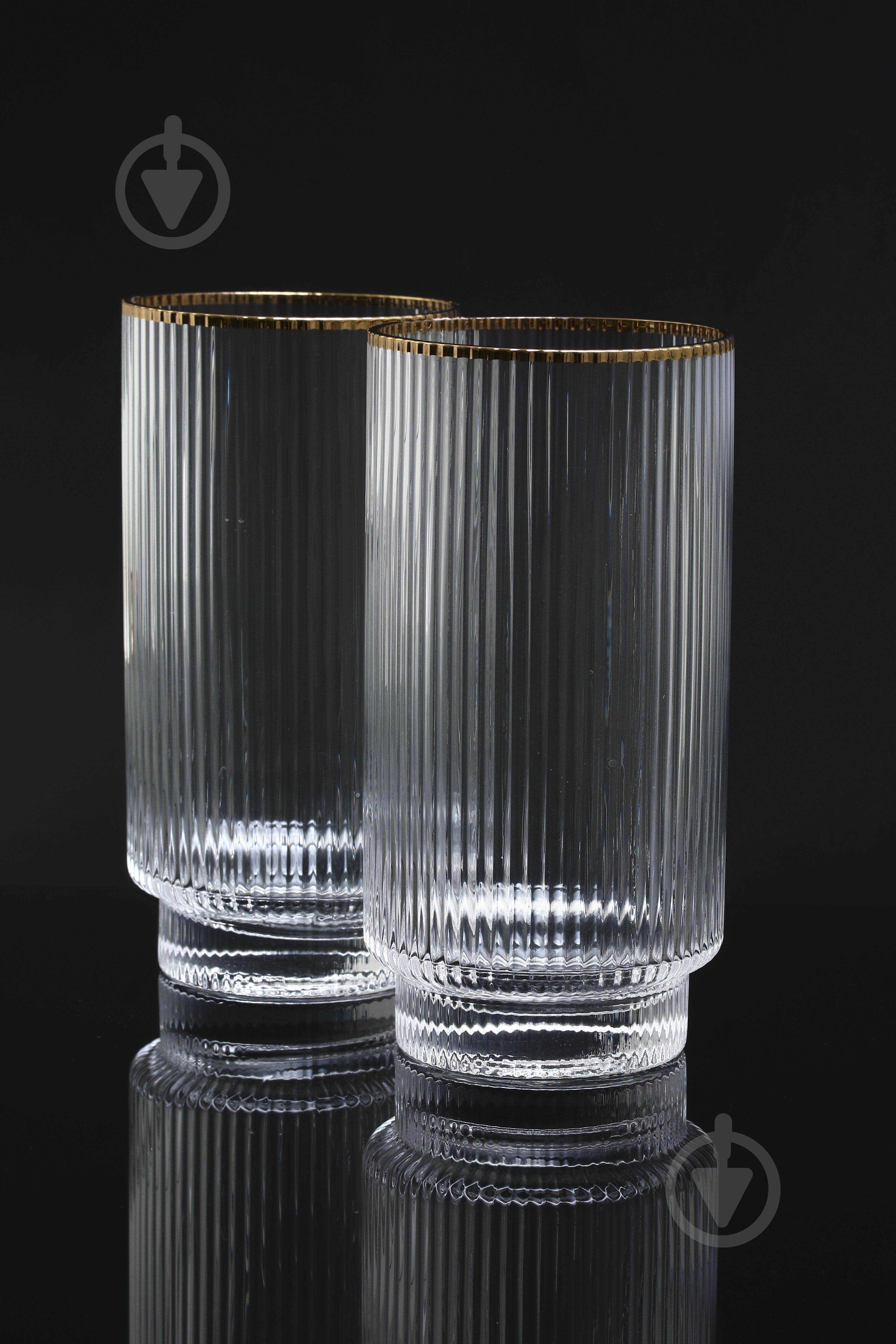 Набір склянок високих Fiora Ripple скло 410 мл 2 шт. - фото 5 Набір склянок високих Fiora Ripple скло 410 мл 2 шт. - фото 5