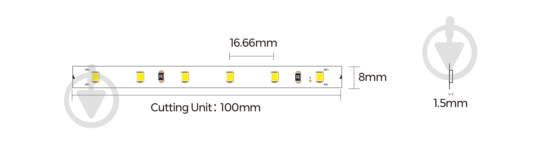 Стрічка світлодіодна Luminaria 4,8 Вт IP20 24 В білий LS-2835 60LEDs/m 4,8W 24V 4000 - фото 5 Стрічка світлодіодна Luminaria 4,8 Вт IP20 24 В білий LS-2835 60LEDs/m 4,8W 24V 4000 - фото 5