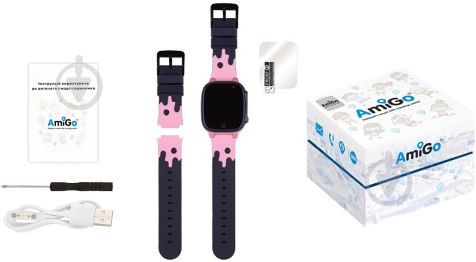 Смарт-годинник дитячий AmiGo GO008 MILKY pink - фото 6 Смарт-годинник дитячий AmiGo GO008 MILKY pink - фото 6