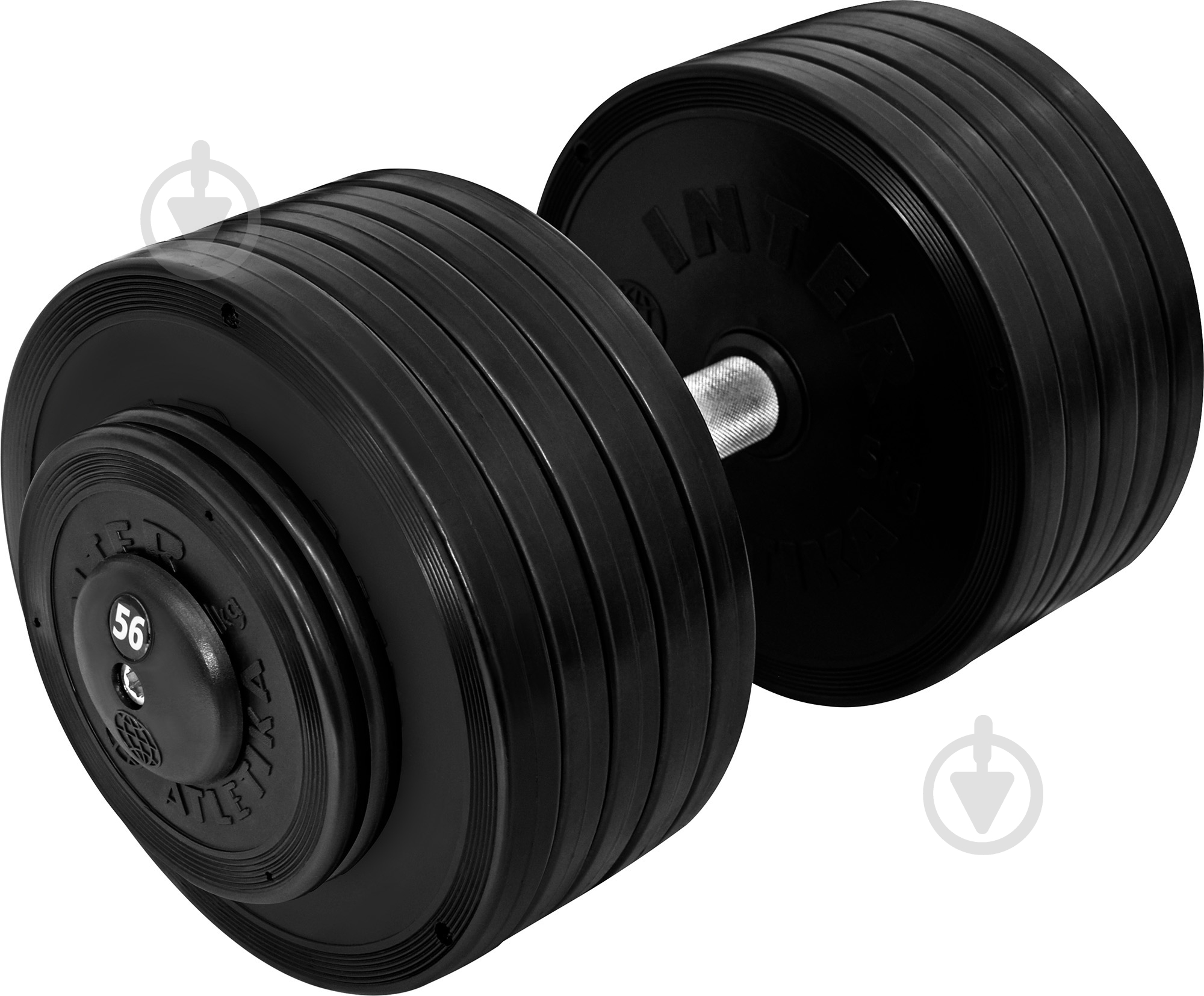 Гантель InterAtletika ST552.56 56 кг черный - фото 1 Гантель InterAtletika ST552.56 56 кг черный - фото 1