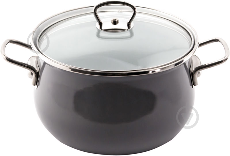 Каструля з кришкою Emalia Olkusz 3,0 л сіра 3LX20E380 - фото 1