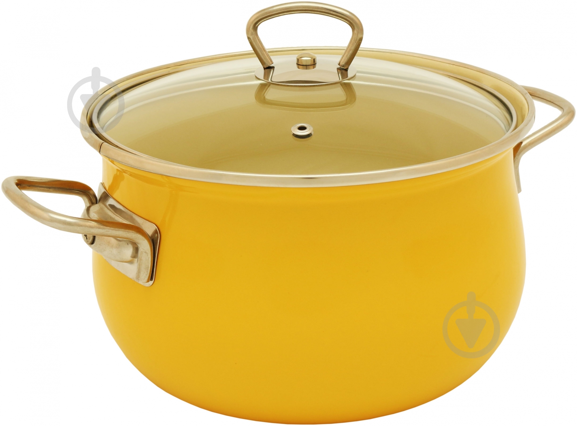 Кастрюля с крышкой Emalia Olkusz 4,0 л желтая 3LX20E35 - фото 1