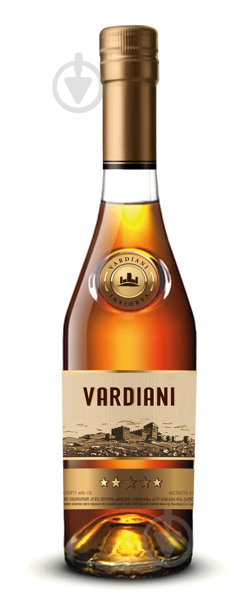 Бренди Vardiani 5* 40% (4820188111550) 0.5 л - фото 1
