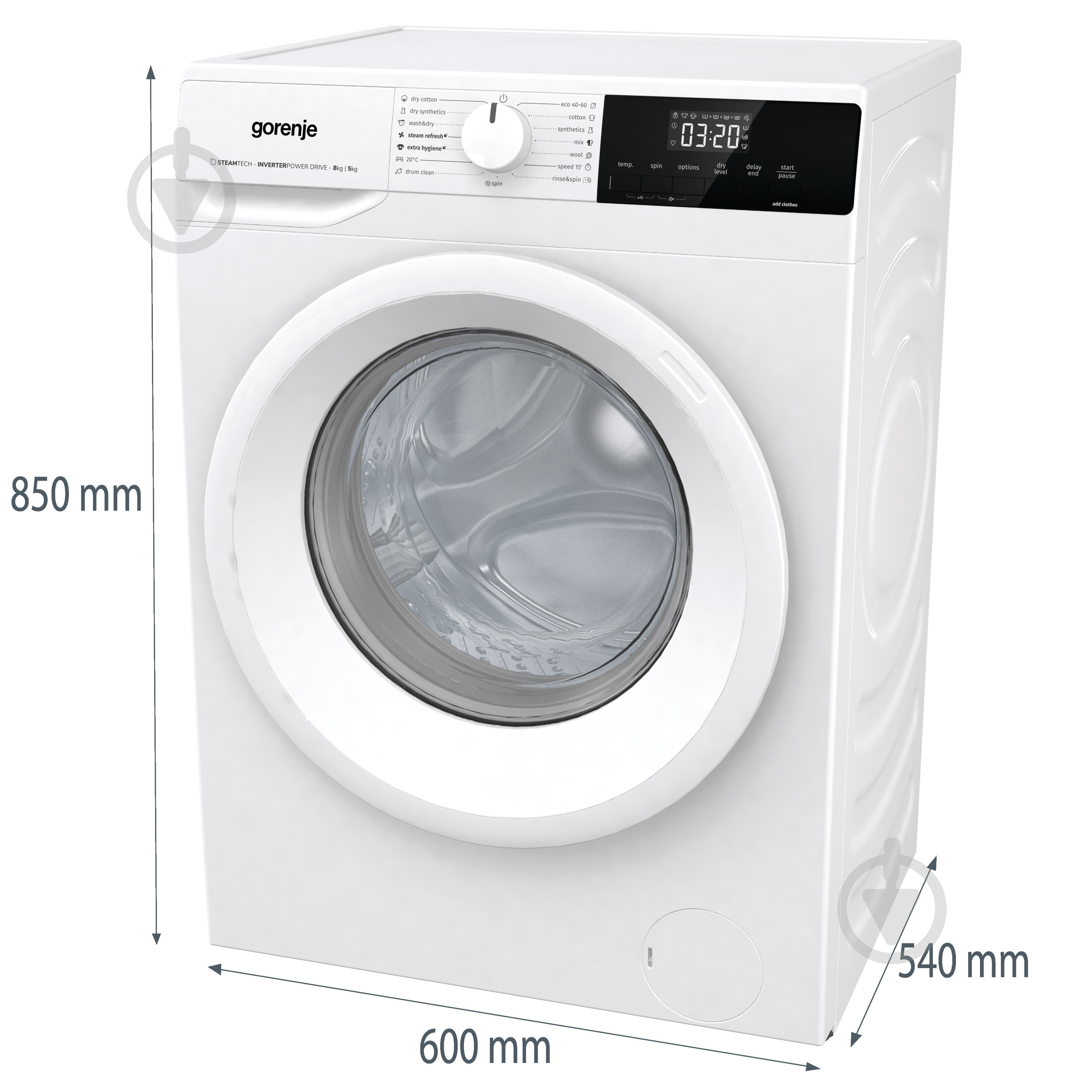 Пральна машина із сушкою Gorenje W3D2A854ADS/UA - фото 17 Пральна машина із сушкою Gorenje W3D2A854ADS/UA - фото 17