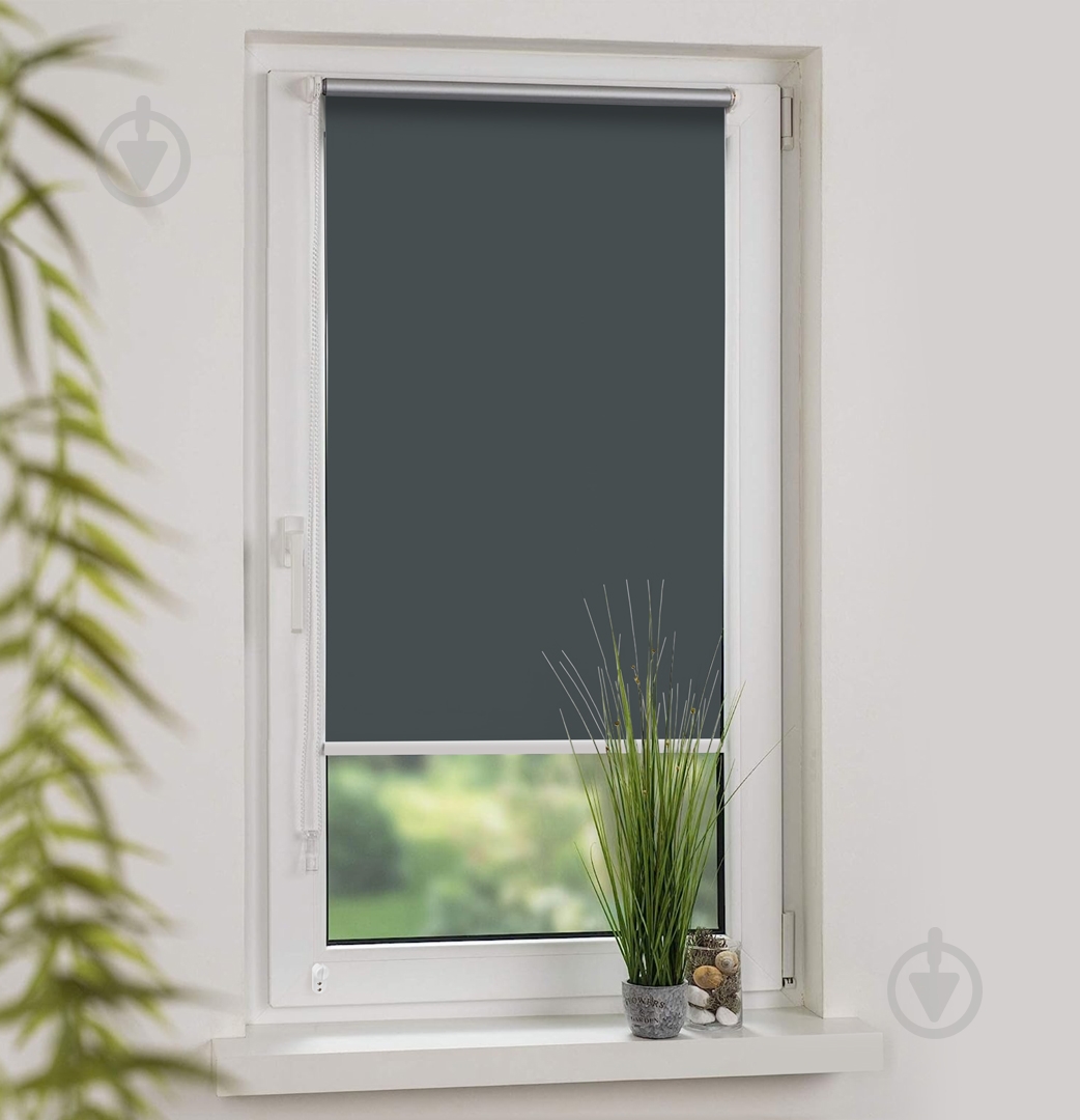 Ролета мини термо (blackout) Rollotex с фиксацией под наклон BOSTON графит 63x240 см - фото 2