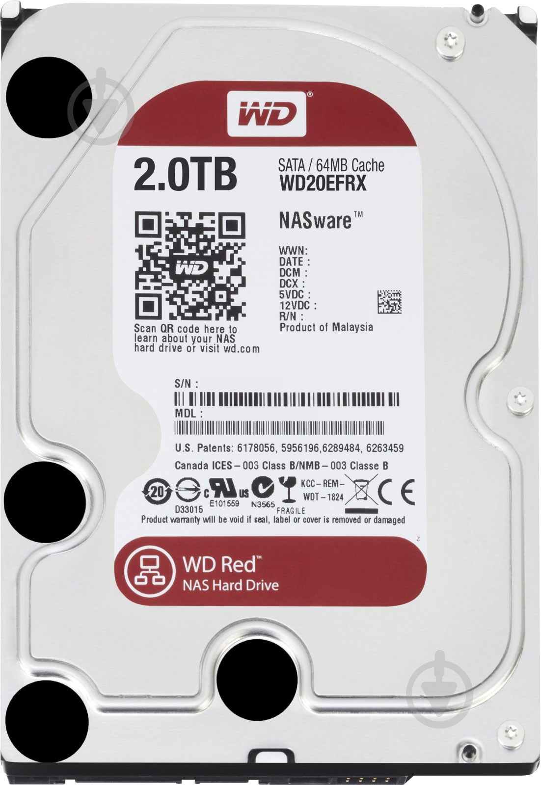 Жесткий диск Western Digital red 2 ТБ 3,5" SATA III (WD20EFRX) - фото 1 Жесткий диск Western Digital red 2 ТБ 3,5" SATA III (WD20EFRX) - фото 1