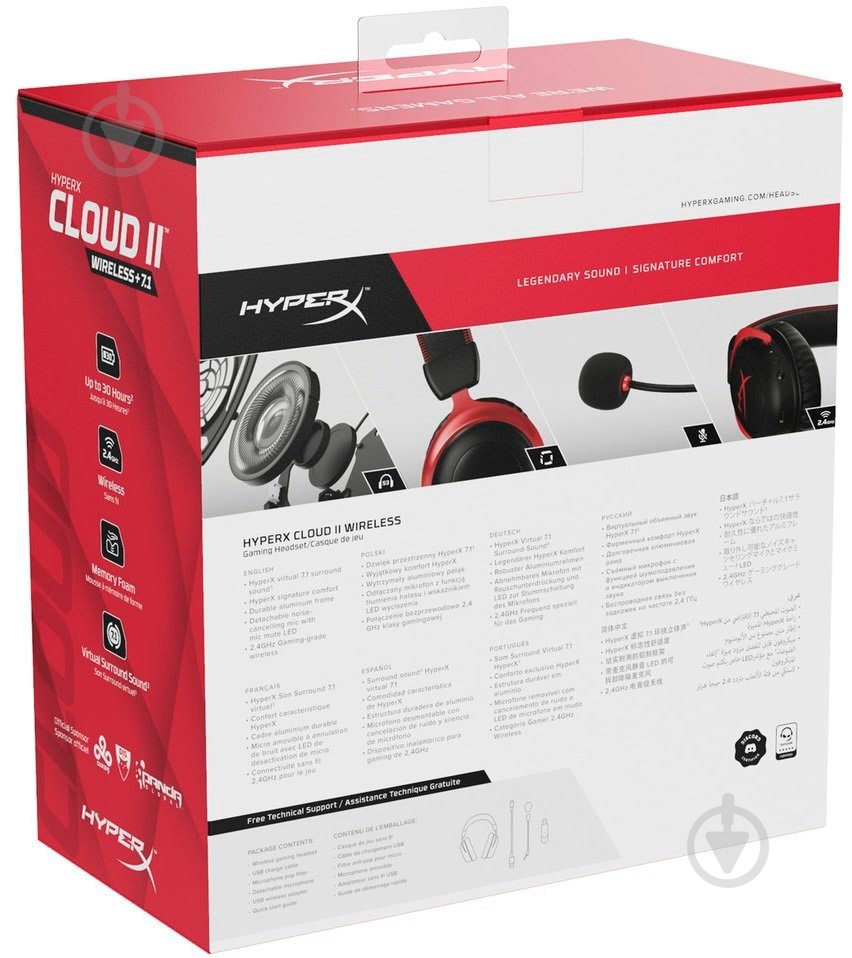 Наушники HyperX Cloud II Wireless black (4P5K4AA) - фото 9