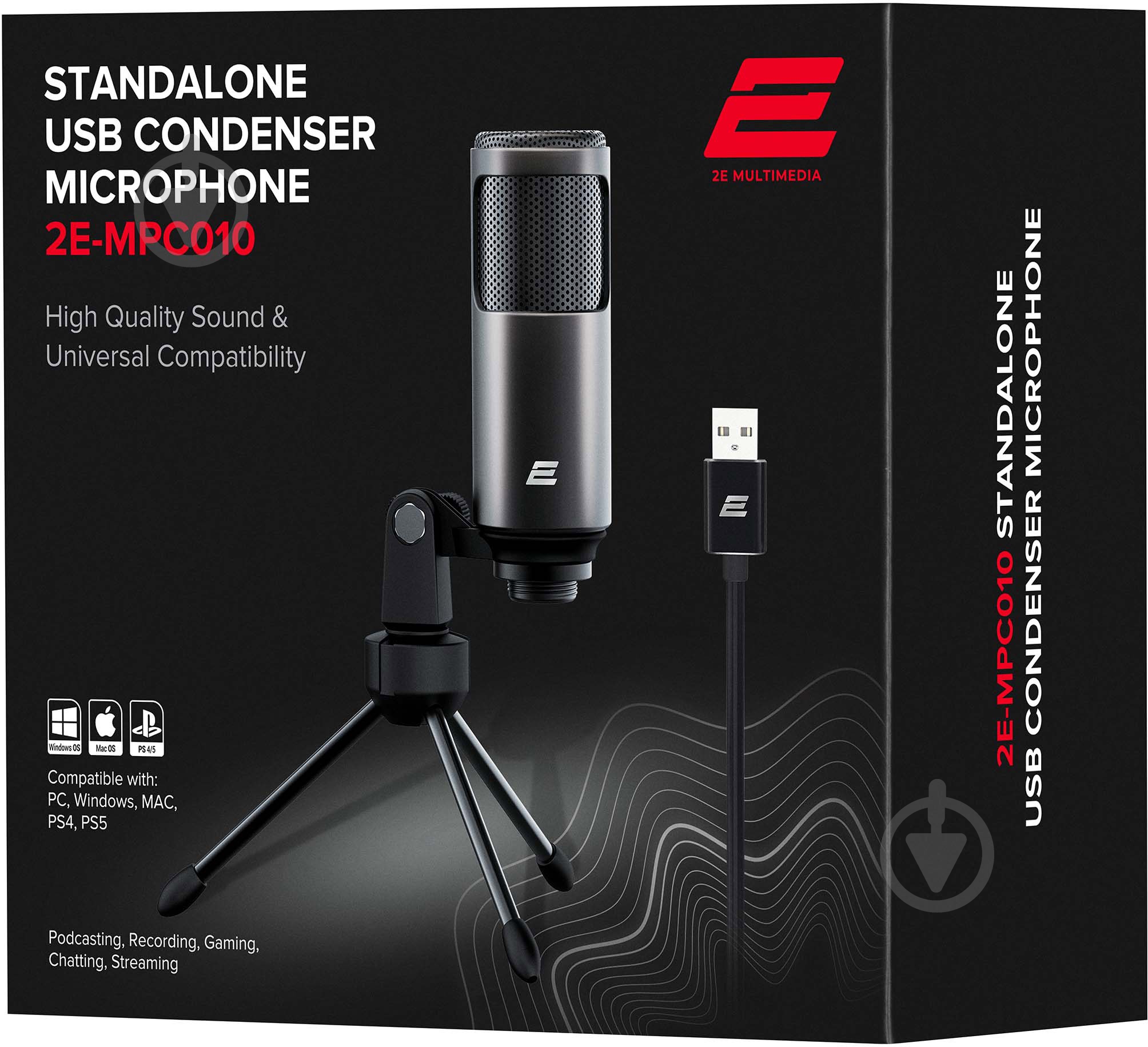 Мікрофон 2E для ПК MPC010 USB (2E-MPC010) - фото 7 Мікрофон 2E для ПК MPC010 USB (2E-MPC010) - фото 7