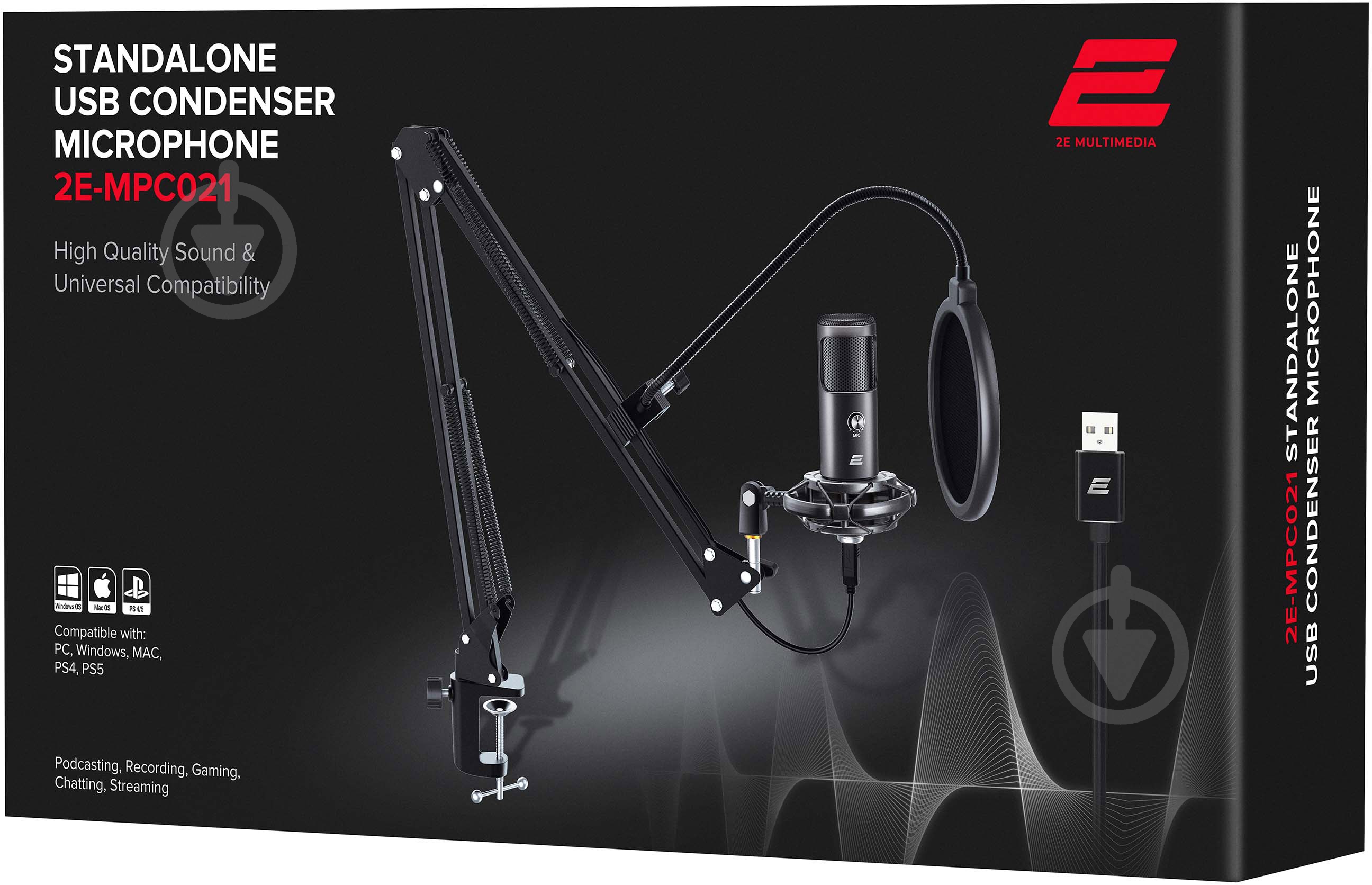 Мікрофон 2E для ПК MPC021 Streaming USB (2E-MPC021) - фото 7 Мікрофон 2E для ПК MPC021 Streaming USB (2E-MPC021) - фото 7