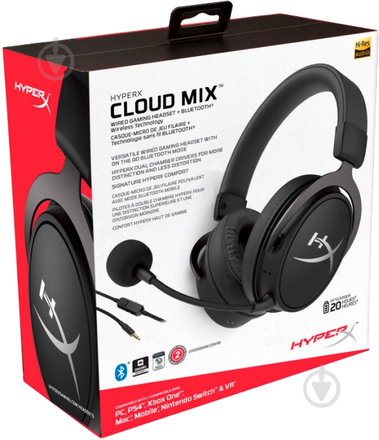 Наушники HyperX Cloud MIX Wired Gaming Headset + Bluetooth black (4P5K9AA) - фото 6 Наушники HyperX Cloud MIX Wired Gaming Headset + Bluetooth black (4P5K9AA) - фото 6