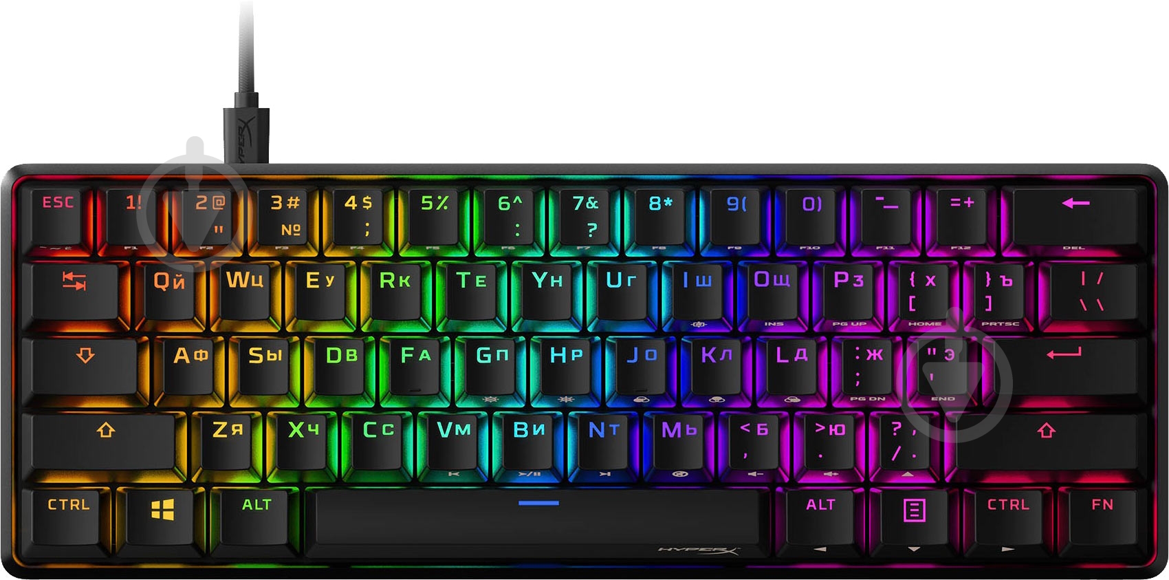 Клавиатура HyperX Alloy Origins 60 black (4P5N0AA) - фото 1