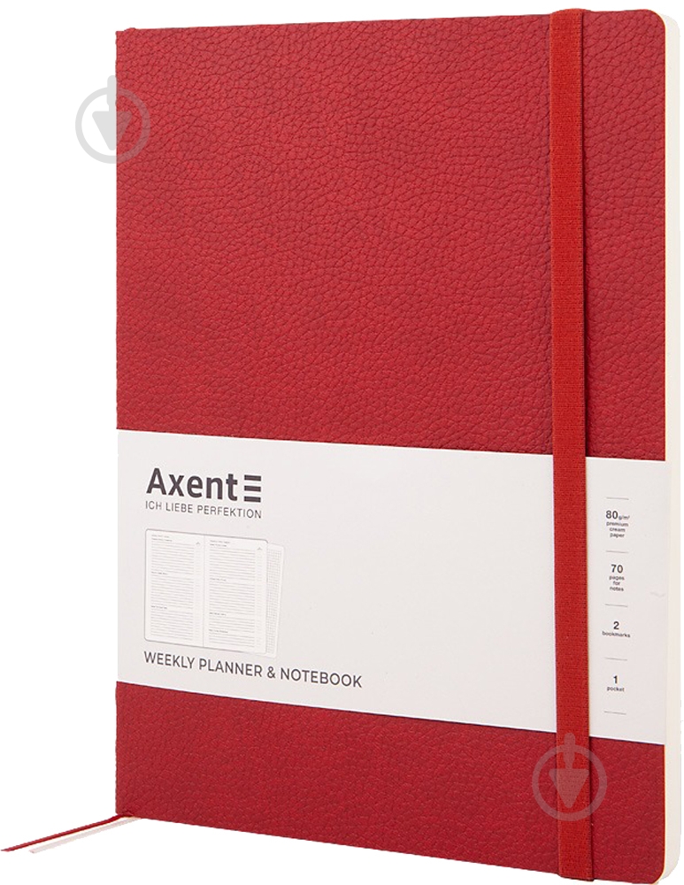 Дневник недатированный красный клетка Axent Partner Soft 8605-21-06-a - фото 2
