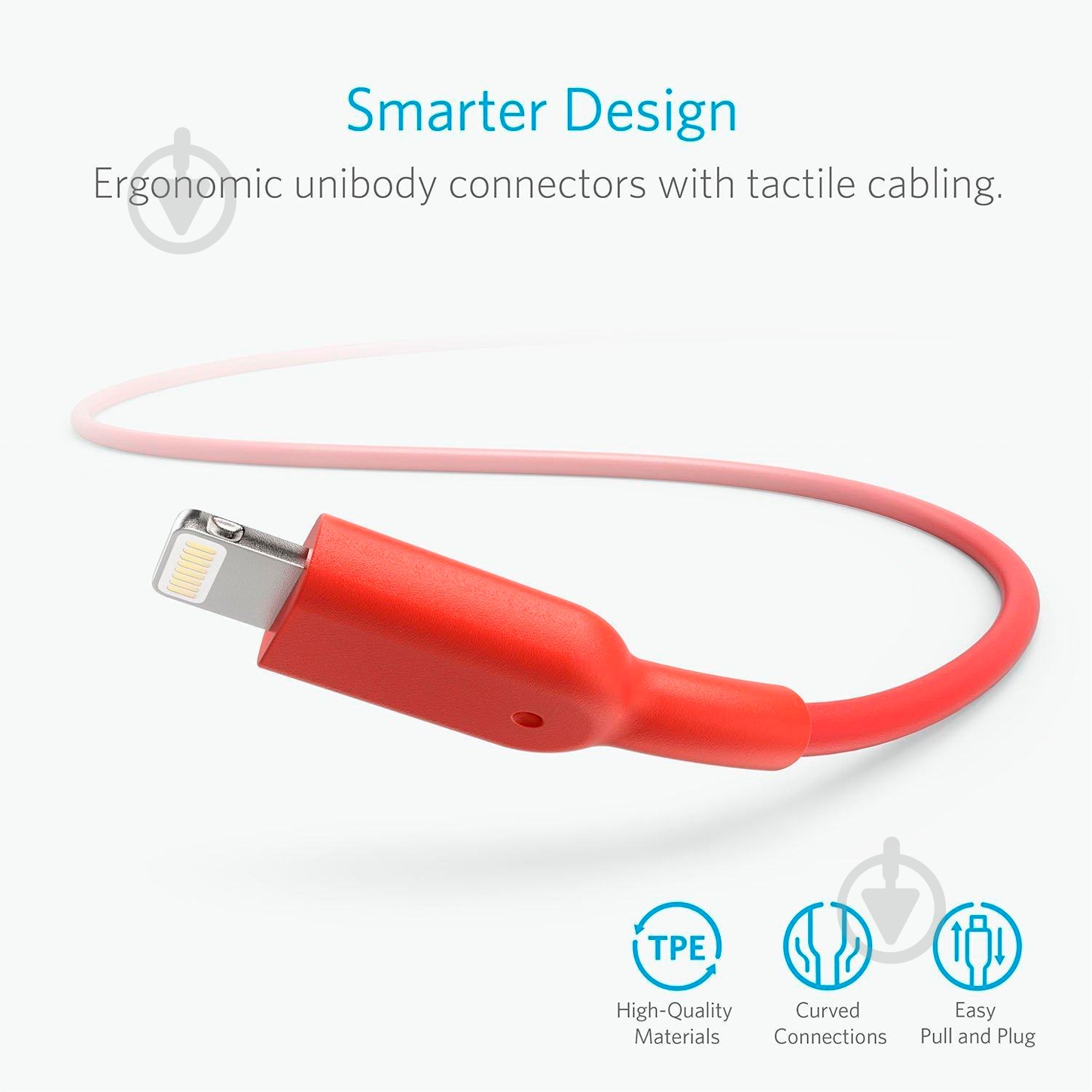 Кабель Anker USB – Apple Lightning 0,9 м Red (A8432H91) V3 PowerLine II - фото 5