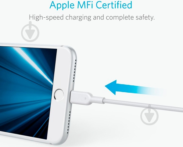 Кабель Anker USB – Apple Lightning 3 м white (A8434H21) V2 PowerLine II - фото 6 Кабель Anker USB – Apple Lightning 3 м white (A8434H21) V2 PowerLine II - фото 6