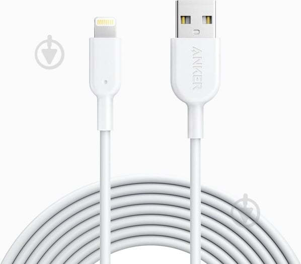 Кабель Anker USB – Apple Lightning 3 м white (A8434H21) V2 PowerLine II - фото 1 Кабель Anker USB – Apple Lightning 3 м white (A8434H21) V2 PowerLine II - фото 1