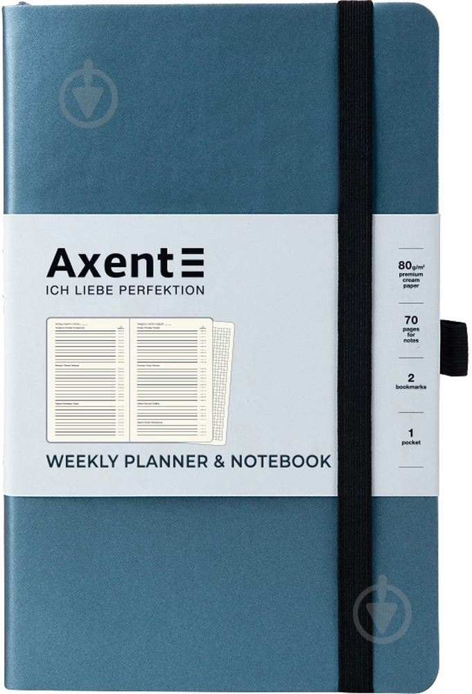 Дневник недатированный синий клетка Axent Partner Soft A5 8601-21-14-a - фото 1