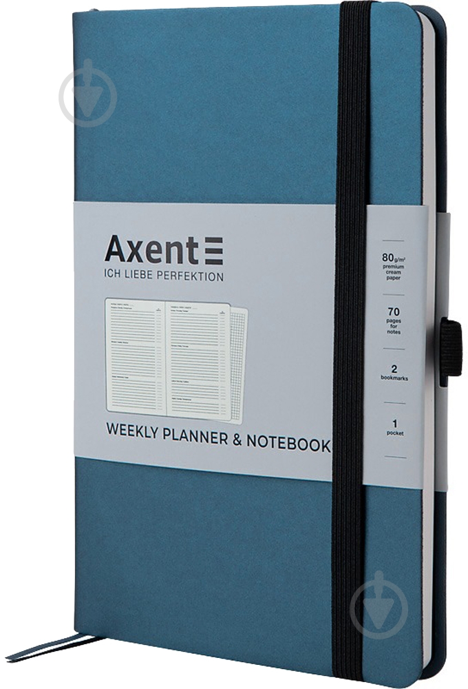 Дневник недатированный синий клетка Axent Partner Soft A5 8601-21-14-a - фото 2