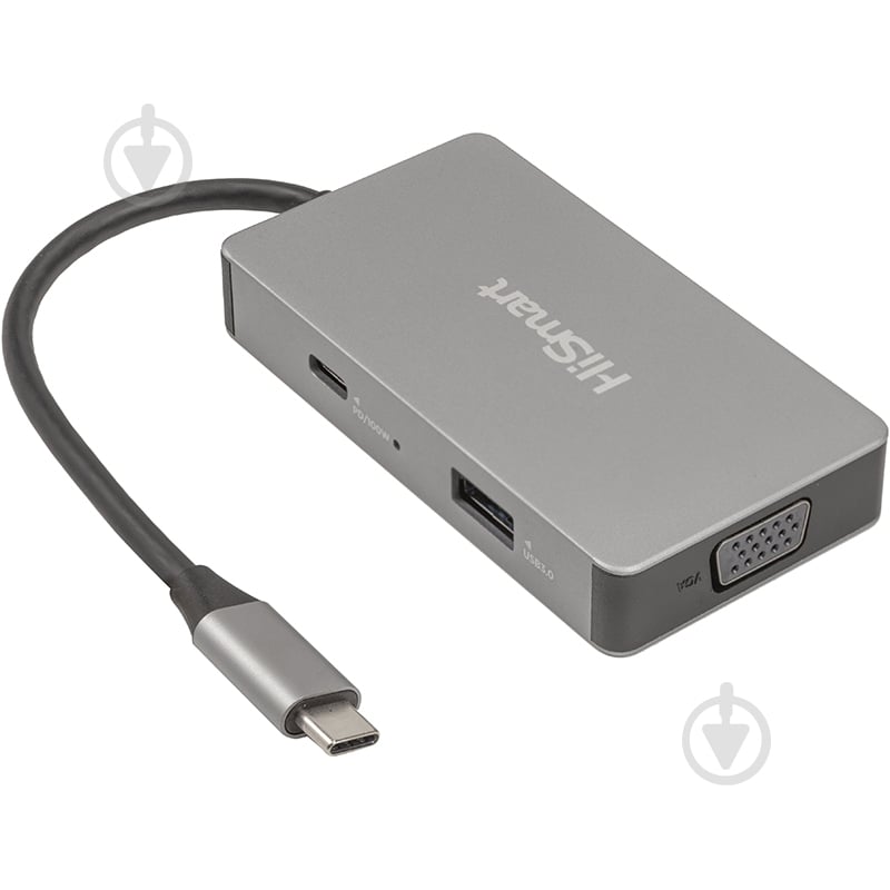 USB-хаб HiSmart USB Type-C - 2x HDMI, 1x VGA, 1x USB Type-A, 1x USB Type-C PD60W - фото 1 USB-хаб HiSmart USB Type-C - 2x HDMI, 1x VGA, 1x USB Type-A, 1x USB Type-C PD60W - фото 1