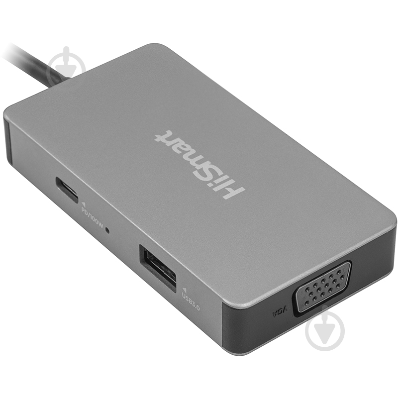 USB-хаб HiSmart USB Type-C - 2x HDMI, 1x VGA, 1x USB Type-A, 1x USB Type-C PD60W - фото 2 USB-хаб HiSmart USB Type-C - 2x HDMI, 1x VGA, 1x USB Type-A, 1x USB Type-C PD60W - фото 2