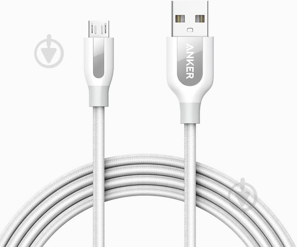 Кабель Anker microUSВ 1,8 м white (A8143H21) Powerline plus V3 - фото 1 Кабель Anker microUSВ 1,8 м white (A8143H21) Powerline plus V3 - фото 1