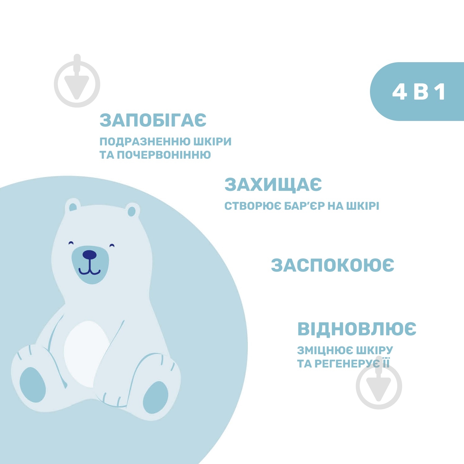 Крем під підгузок Chicco 4 в 1 з цинком та пантенолом Natural Sensation 100 мл (11520.00) - фото 2