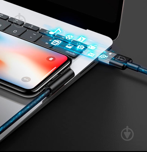 Кабель T-PHOX Lightning – USB 1 м чорний (T-L832 Black) - фото 11