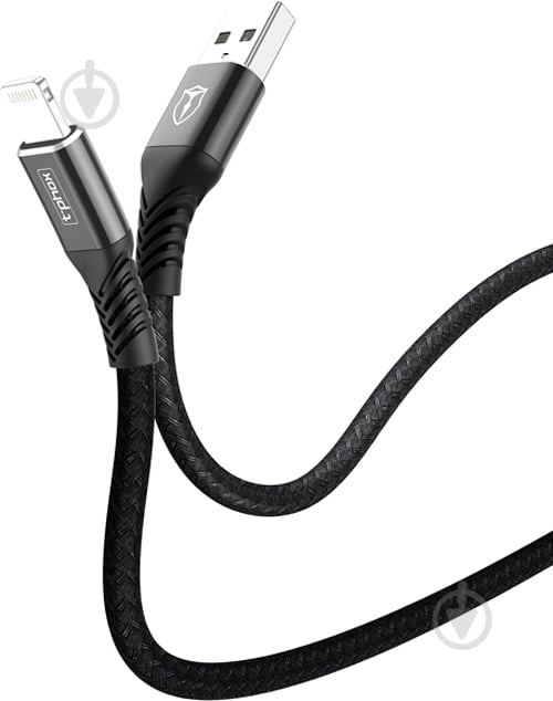 Кабель T-PHOX Lightning – USB 1 м чорний (T-L814 black) - фото 2