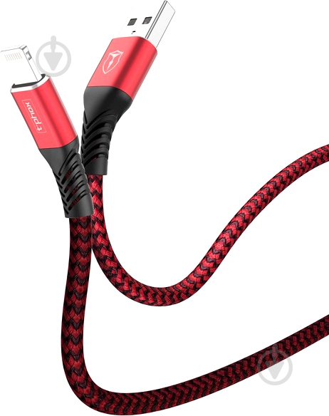 Кабель T-PHOX Lightning – USB 1 м черный (T-L814 red) - фото 2 Кабель T-PHOX Lightning – USB 1 м черный (T-L814 red) - фото 2