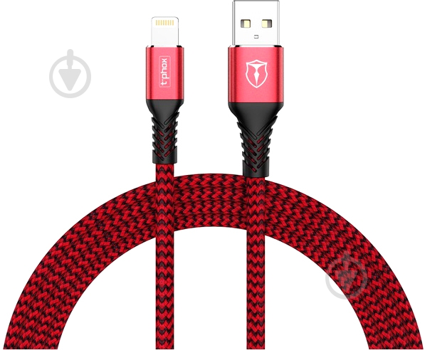 Кабель T-PHOX Lightning – USB 1 м черный (T-L814 red) - фото 1 Кабель T-PHOX Lightning – USB 1 м черный (T-L814 red) - фото 1
