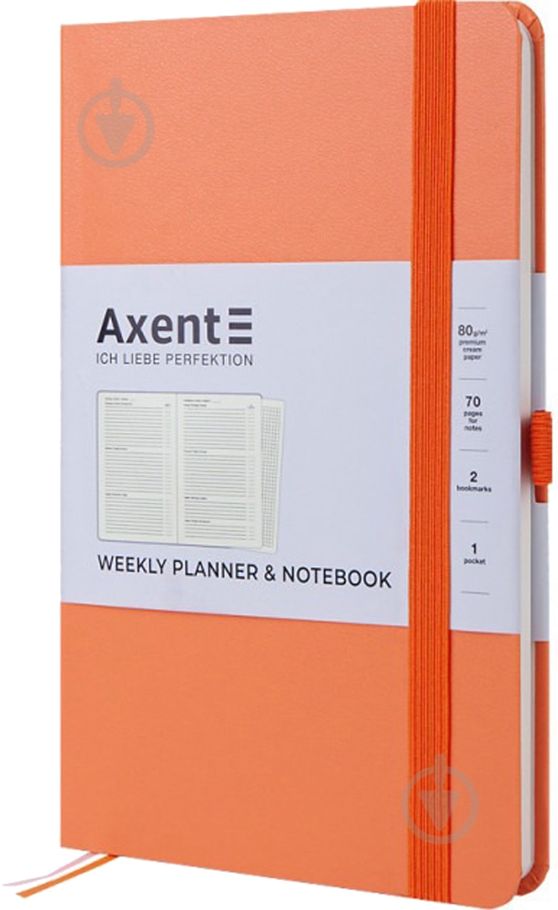 Дневник недатированный персиковый клетка Axent Partner Strong A5 8602-21-42-a - фото 6