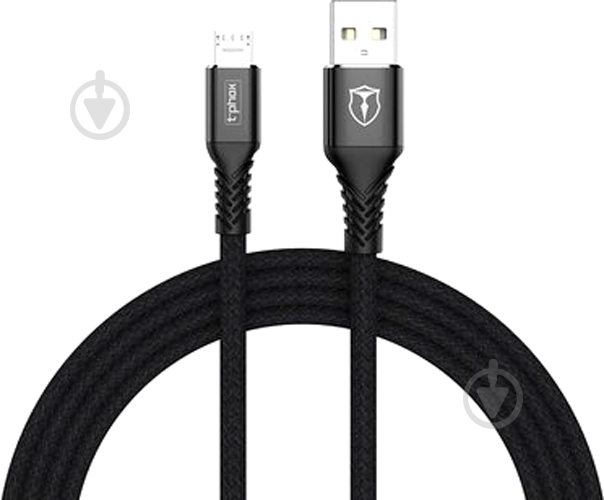 Кабель T-PHOX USB – microUSB 2 м чорний (T-M814(2) black) - фото 1