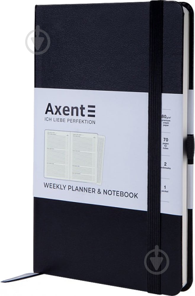Щоденник недатований чорний клітинка Axent Partner Strong A5 8602-21-01-a - фото 2