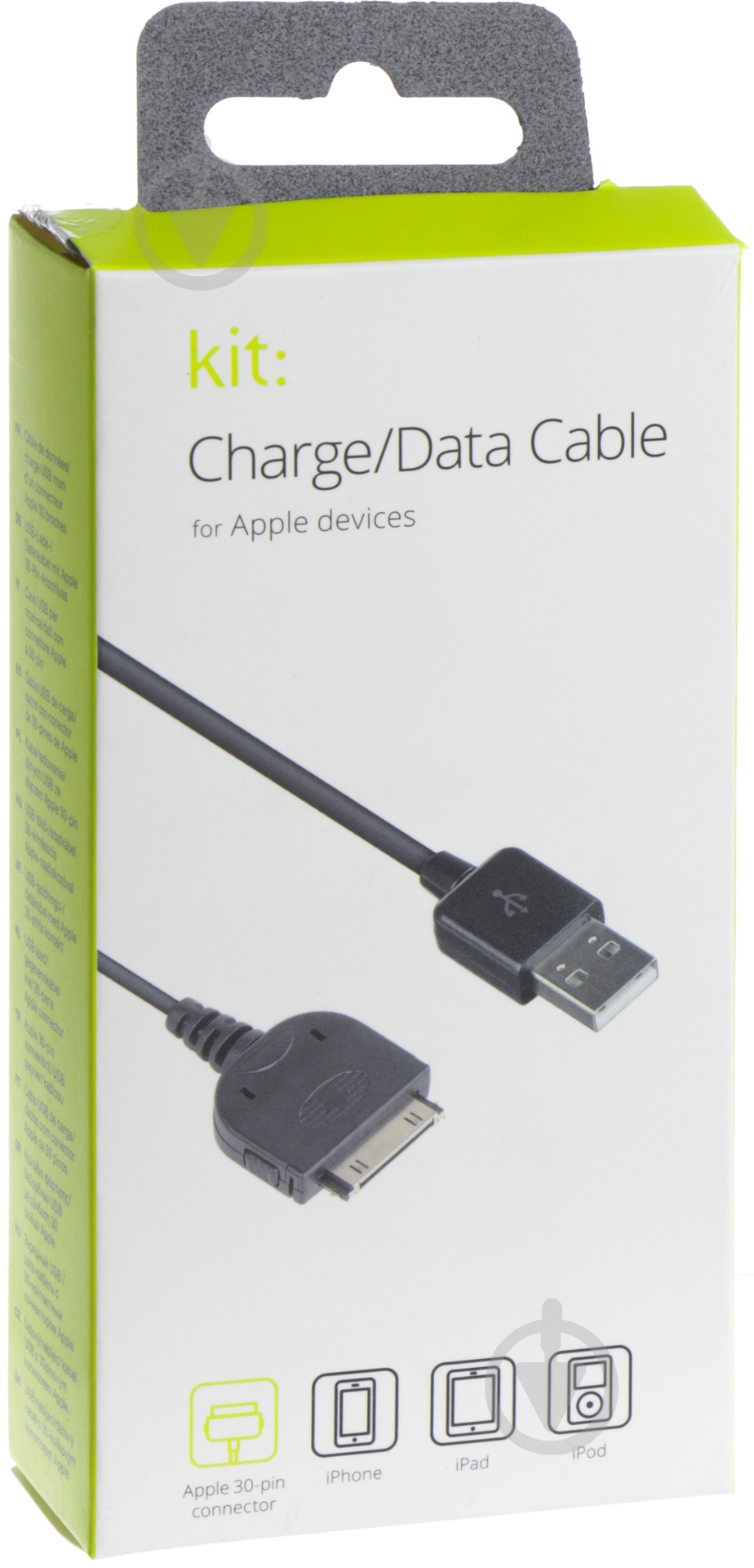 Кабель Kit USB – Apple 30 pin 1 м (IPUSBDATKT) - фото 1 Кабель Kit USB – Apple 30 pin 1 м (IPUSBDATKT) - фото 1