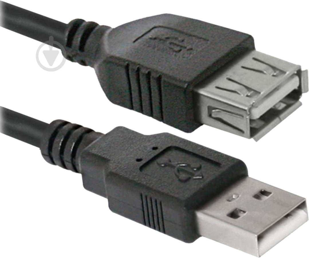 Кабель Defender USB-подовжувач 5 м чорний (87454) USB2.0 AM-AF - фото 1