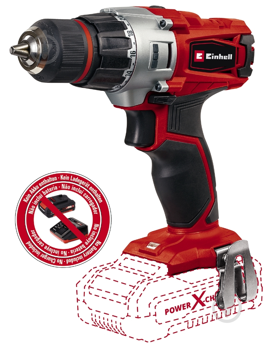Шуруповерт аккумуляторный Einhell TE-CD 18/2 Li-Solo 4513833 - фото 1