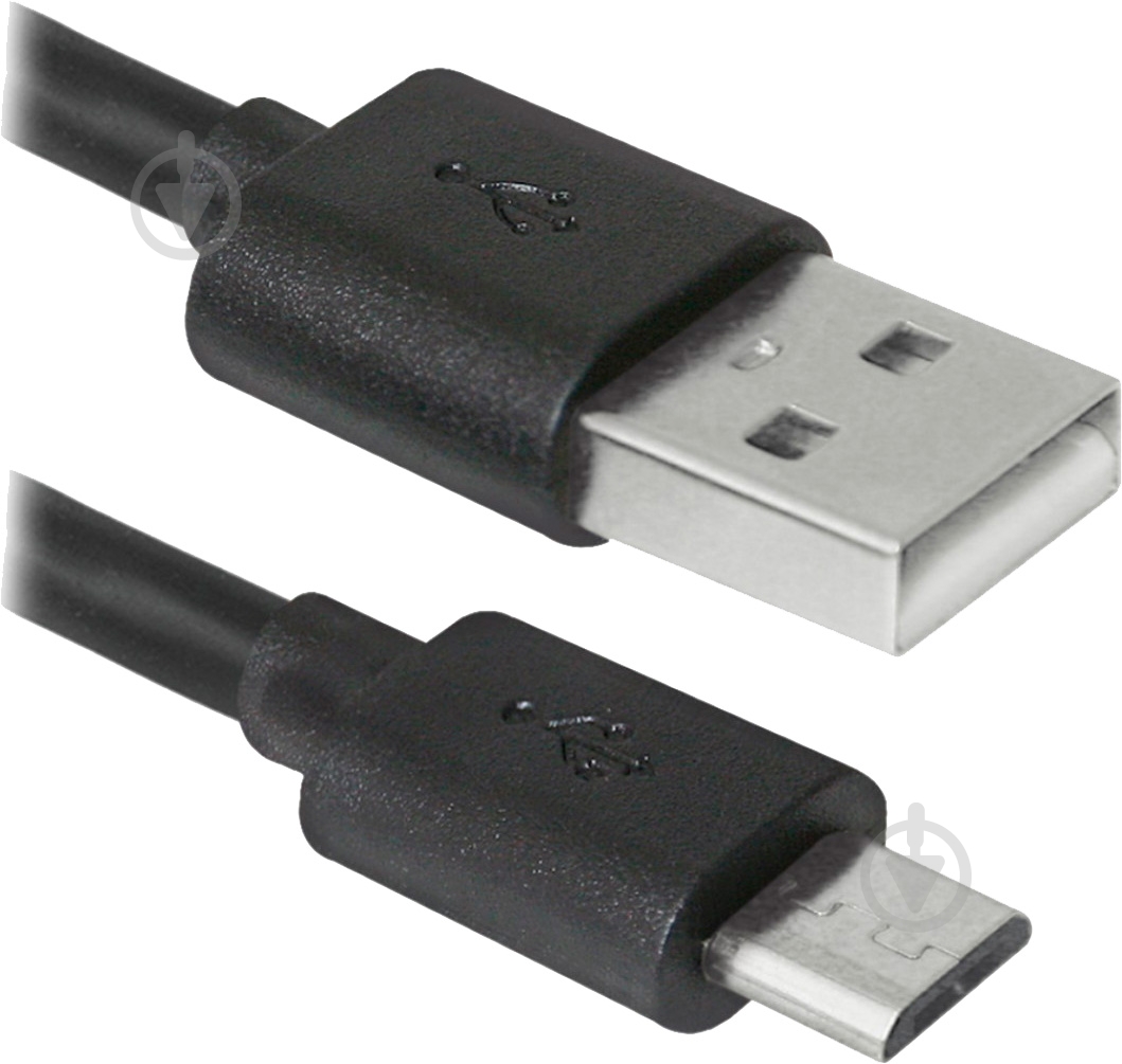 Кабель Defender USB – microUSB 1 м черный (87476) - фото 1