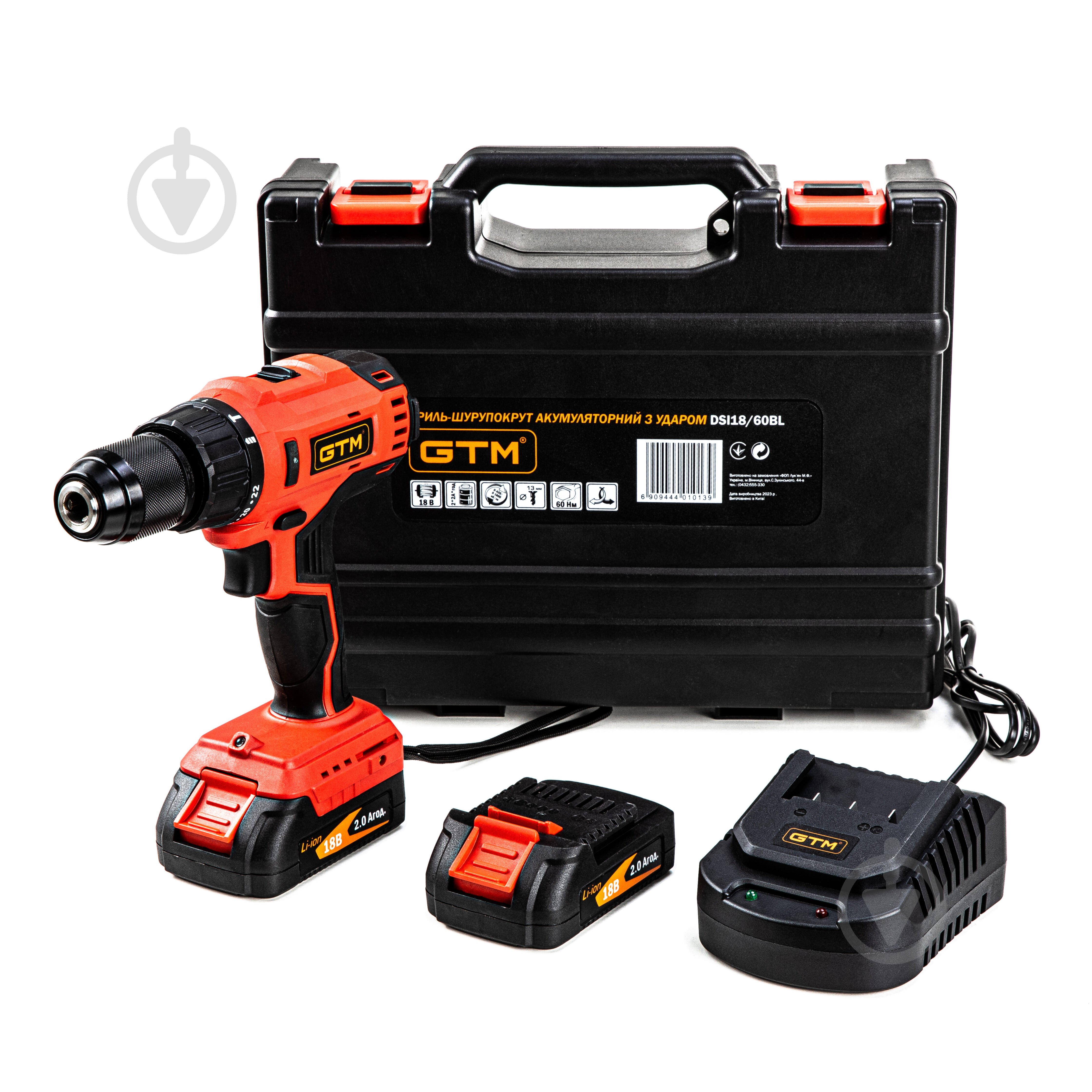 Шуруповерт ударный аккумуляторный GTM DSI18/60BL - фото 1