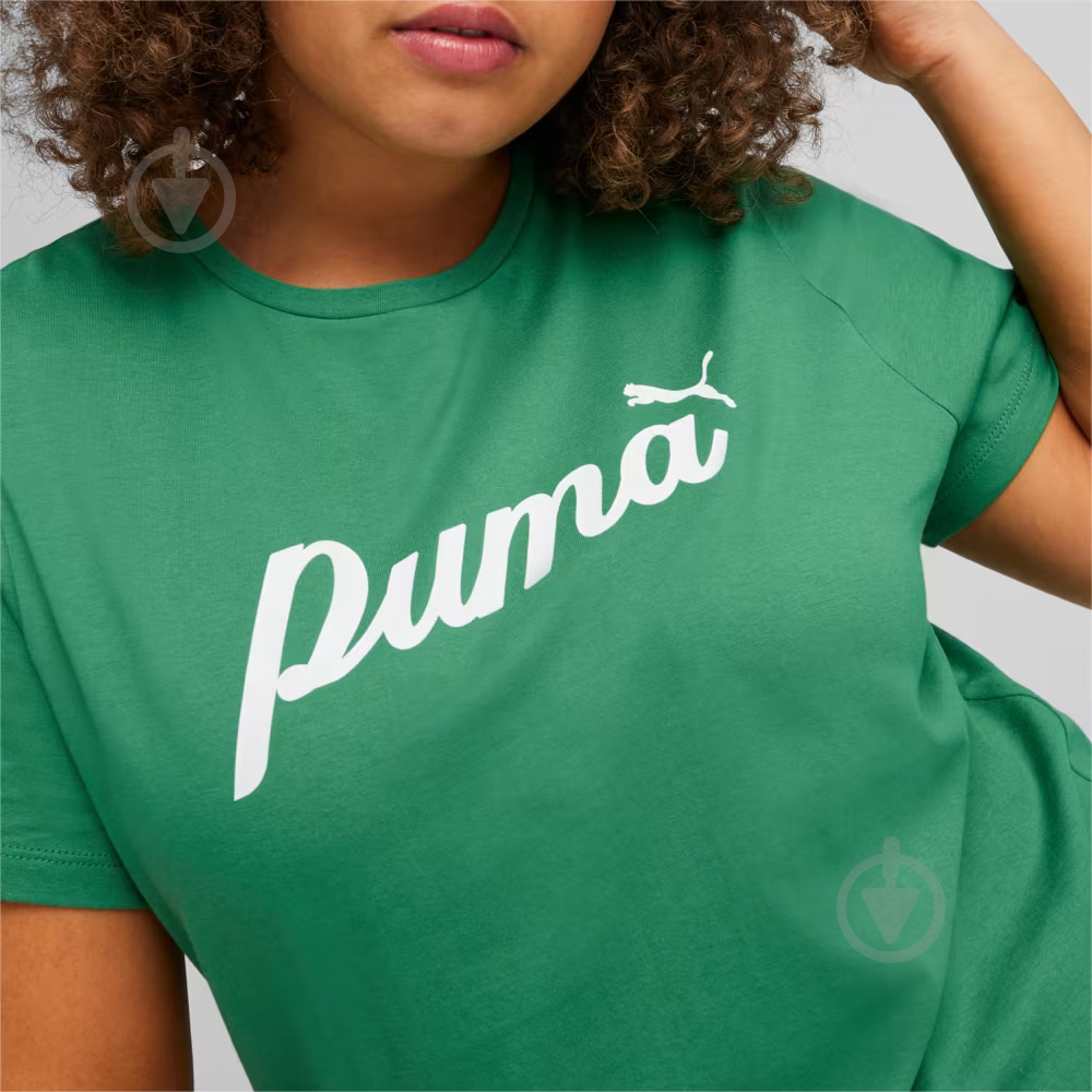 Футболка Puma ESS+ SCRIPT TEE 67931586 р.2XL зеленый - фото 6