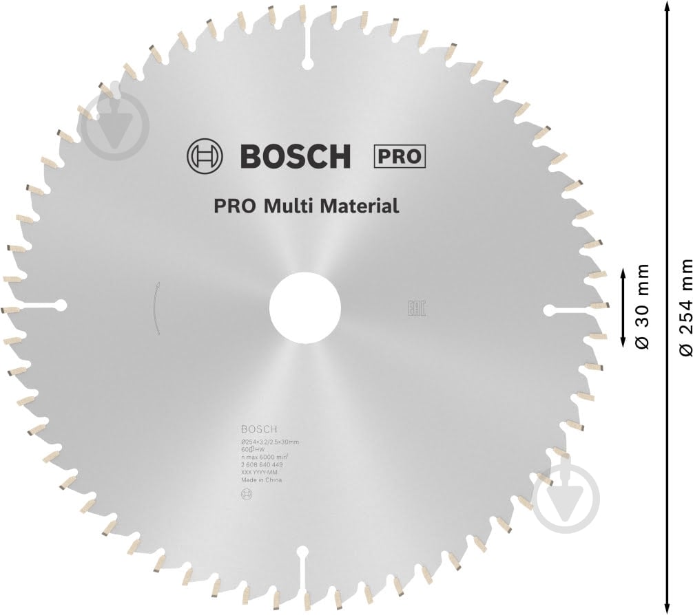 Пильный диск Bosch 254x30x1,7 Z60 2608640449 - фото 3