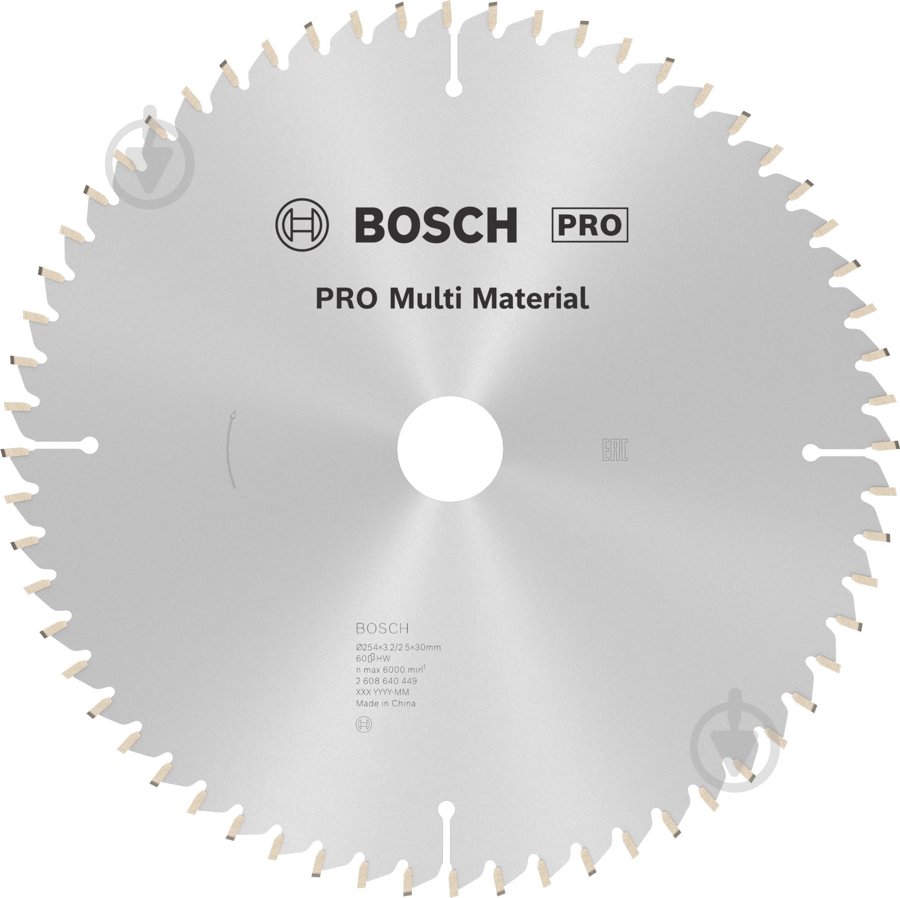 Пильный диск Bosch 254x30x1,7 Z60 2608640449 - фото 1
