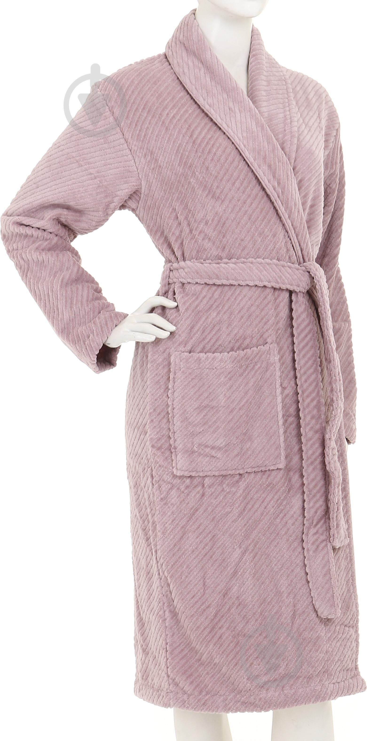 Набор полотенец ABC с халатом и домашней обувью р. M розовый - фото 11