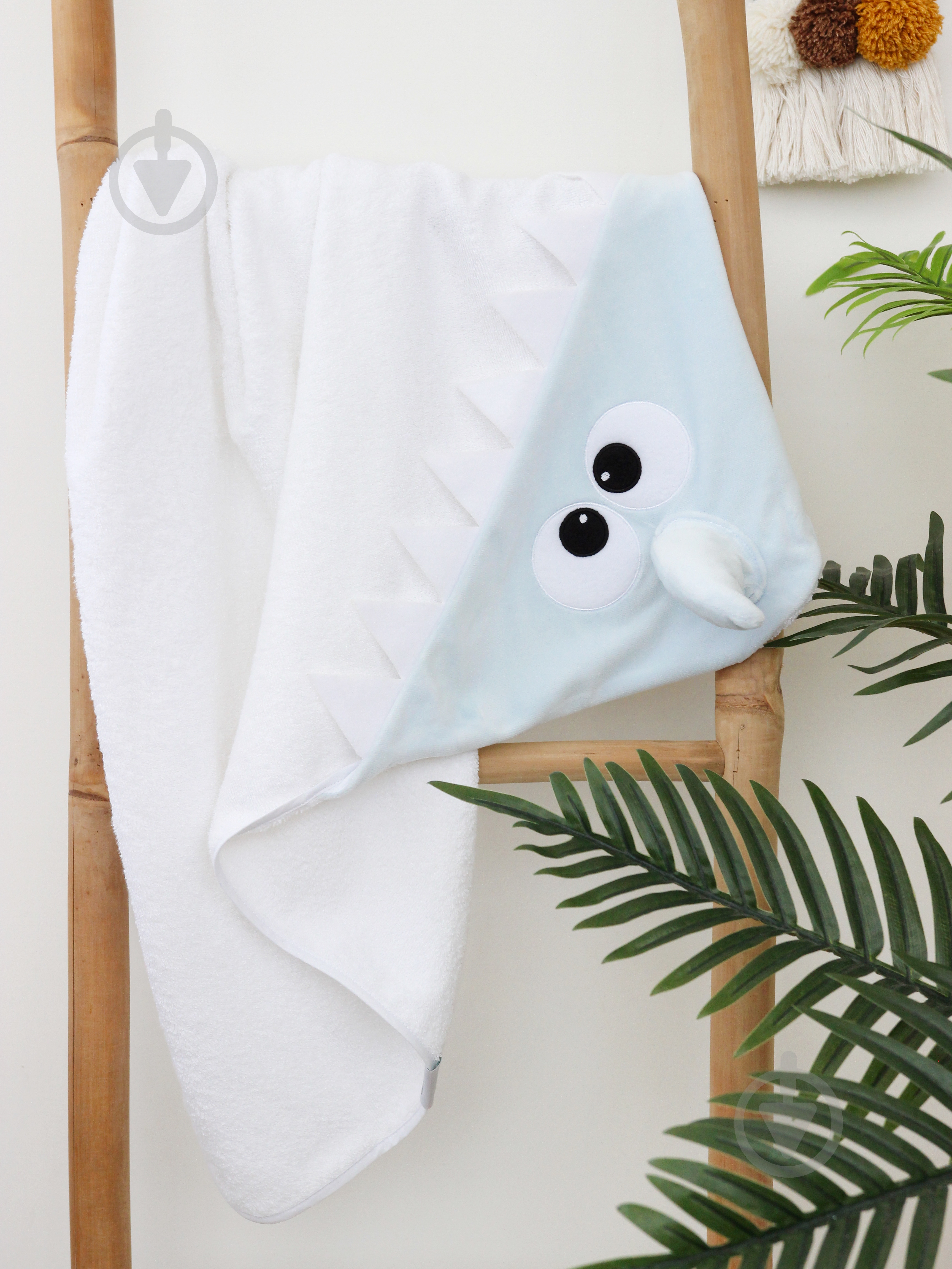 Полотенце-уголок InGreen Акула белый 130/30 - фото 1