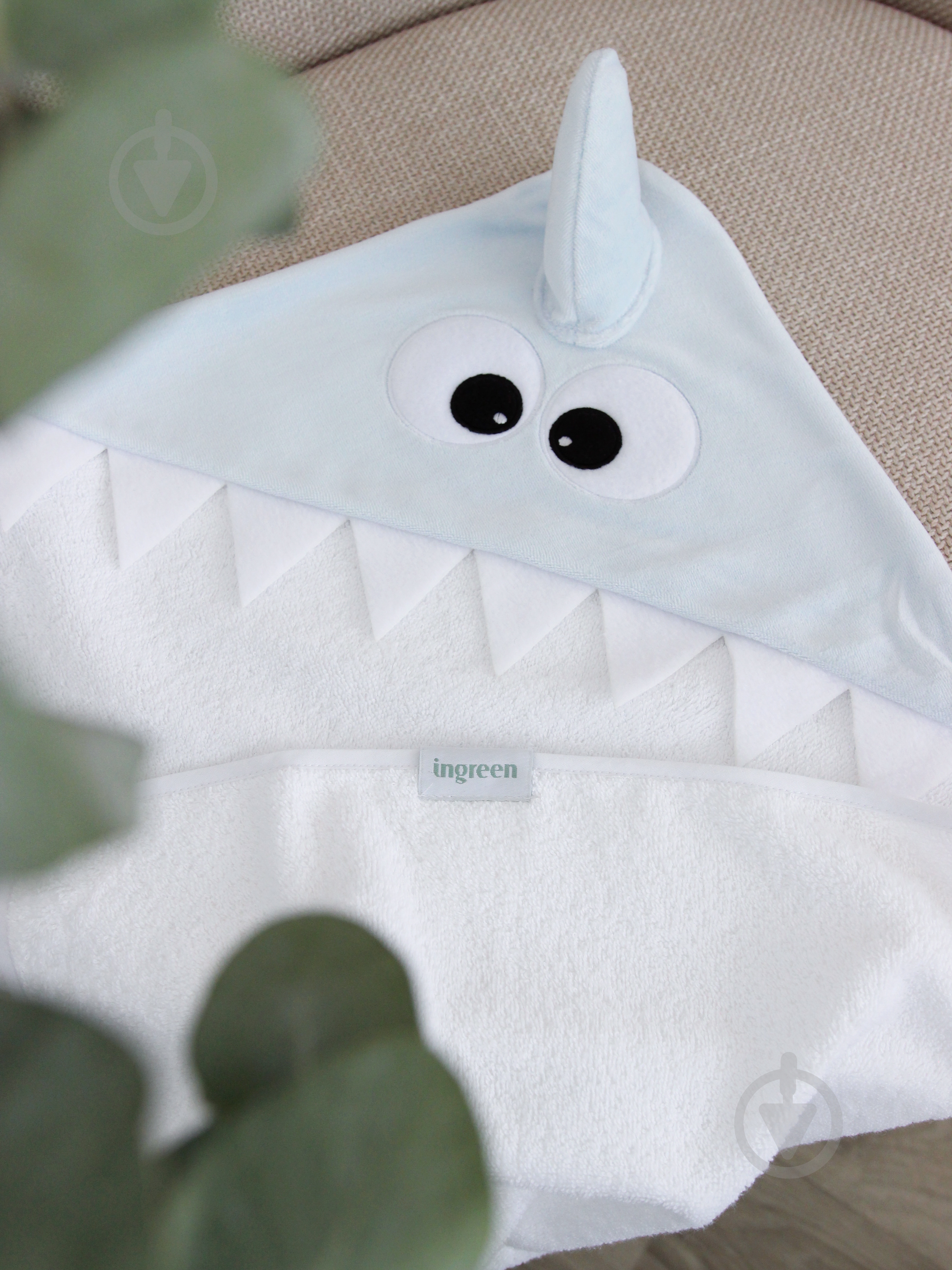 Полотенце-уголок InGreen Акула белый 130/30 - фото 2