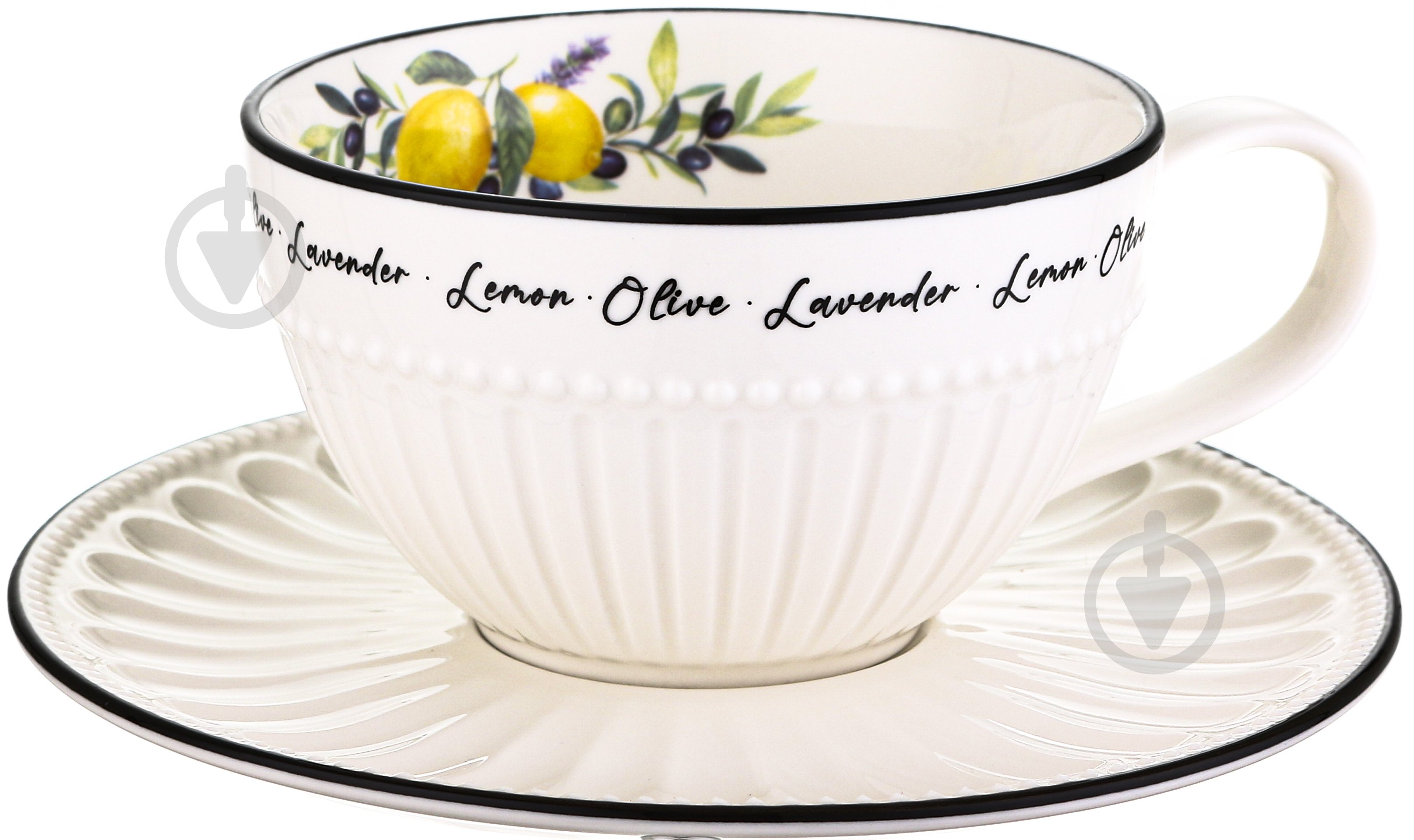 Чашка з блюдцем Fiora Lemons 250 мл - фото 1
