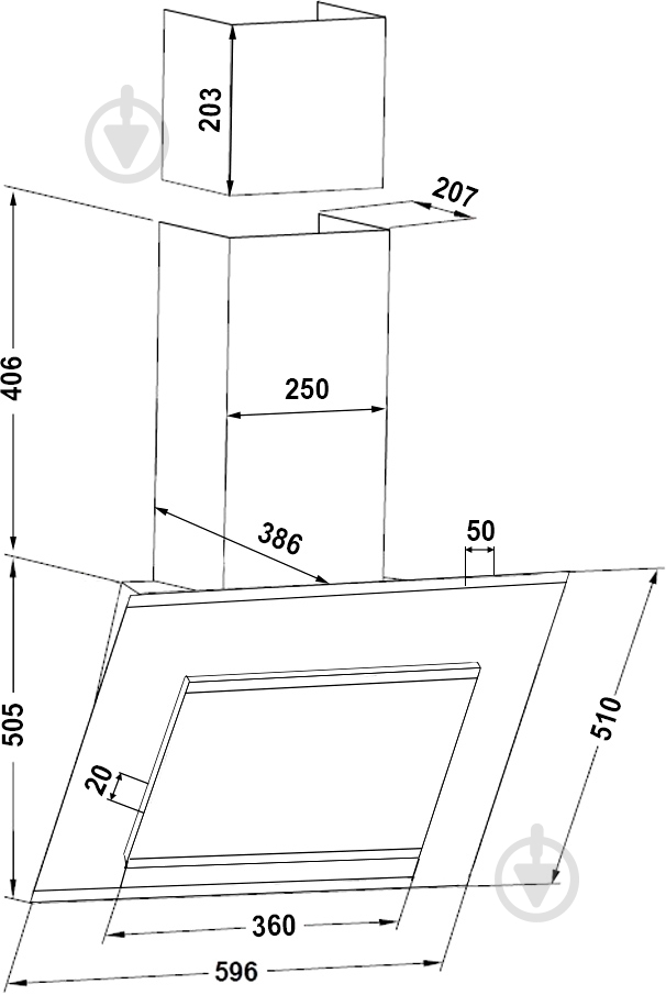 Вытяжка Pyramida BG 600 S GWH - фото 2