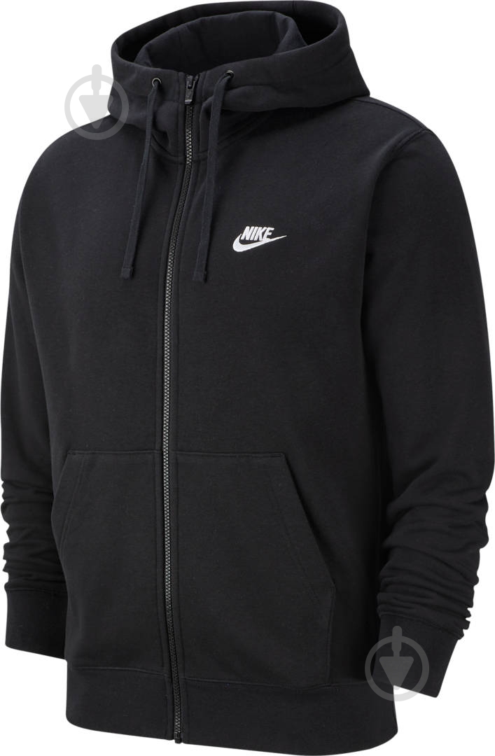 Джемпер Nike M NSW CLUB HOODIE FZ FT BV2648-010 р. 2XL черный - фото 1